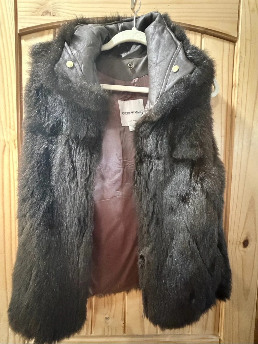 Andrew Marc Black  Opossum Fur Vest